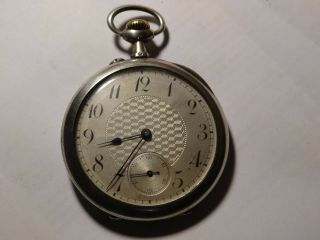 Rare Art Deco Sterling France Silver Marked Pocket Watch Very Thin Great