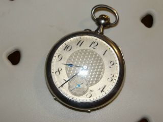 Rare art deco Sterling France Silver marked Pocket watch very thin great 3