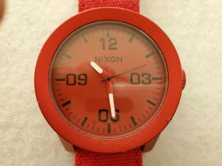 Nixon Corporal Ss Red Limited Edition 48mm 100m Water Resistant Red Watch