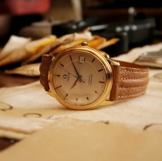 Vintage Omega De Ville Prestige Automatic Chronometer 18k Gold