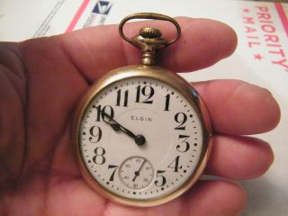 1917 Elgin 336 18s 17j Gold Plated Pocket Watch Philadelphia 20 Yr
