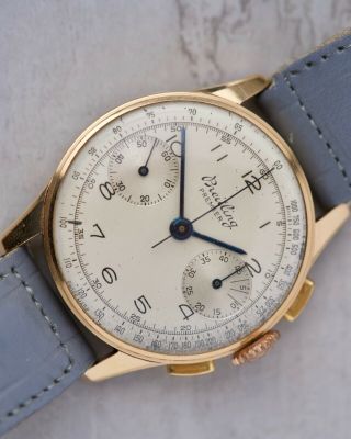 Breitling Premier 18k Solid Gold Chronograph Vintage Watch Unpolished