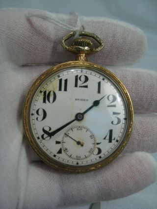 Vintage Buren 7 Jewel 16s Of Pocket Watch.  Runs/keeps Time.