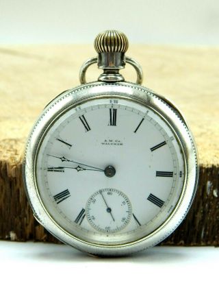 Vintage Antique 1881 Waltham 18 Size Pocket Watch 15 Jewel Grade: A.  T.  & Co.