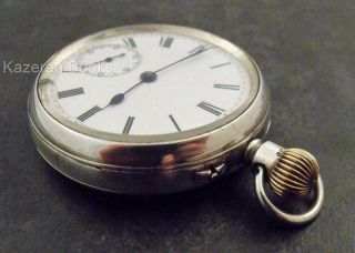 Antique Victorian Solid Silver Lancashire Watch Fob Pocket Watch 3