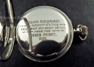 Antique Victorian Solid Silver Lancashire Watch Fob Pocket Watch 5