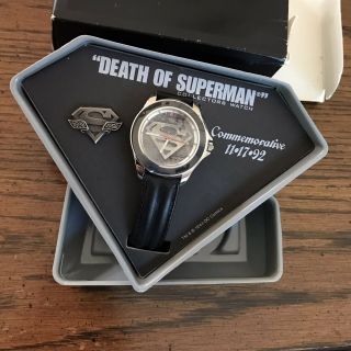Fossil Death Of Superman Limited Edition Watch And Pin Set Li - 1030