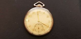 Vintage Croton 17 Jewels Swiss Made Pocket Watch In 10k Rolled Gold Plated Case