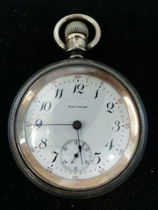 Antique Waltham Sterling Pocket Watch 17 Jewels