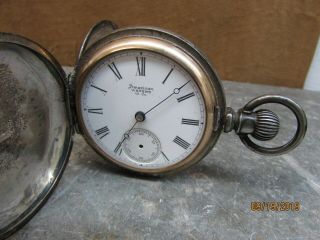 American Waltham W Co.  Pocket Watch D & Co.  3 Coin Silver Case Double Hunter