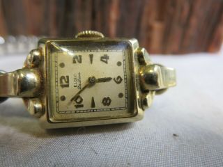 Vintage Elgin Deluxe 10k Gold Filled Ladies Winding Watch Repair Rp10