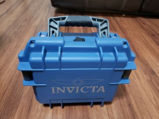 Victorinox Black Leather Chrono Watch 241657.  1 with invicta 3 slot blue case 7