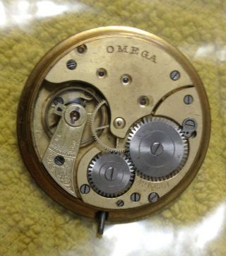Vintage Omega Pocket Watch Movement,  Runs,  Ships,  Nr