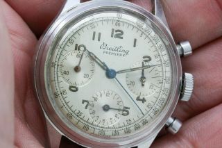 Vintage Breitling Premier Chronograph Wristwatch Ref.  788 36mm Steel NR 6