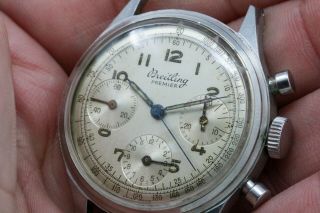 Vintage Breitling Premier Chronograph Wristwatch Ref.  788 36mm Steel NR 7