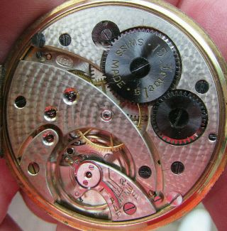 Vintage Grosvenor Swiss Made 15 Jewel G/P Pocket Watch - GWO/Missing Chain Loop 8