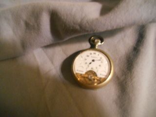 VINTAGE EXHIBITION POCKET WATCH WITH FANCY DIAL RUNS 8 DAYS 7