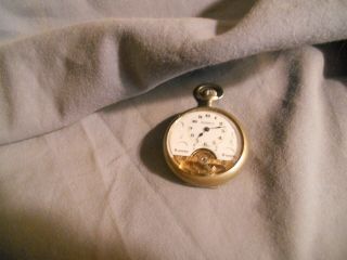VINTAGE EXHIBITION POCKET WATCH WITH FANCY DIAL RUNS 8 DAYS 8