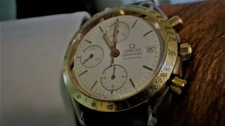 Omega Speedmaster Automatic Chronograph 18 K Gold / Ss 100 Authentic