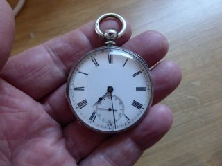 Antique Silver Gents Pocket Watch With A Key Date C1881