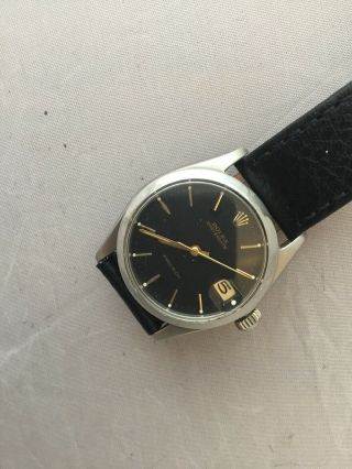 Vintage Rolex Oysterdate Precision Handwinding Black Dial Mid Size Watch