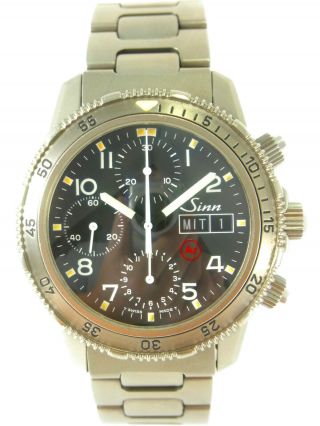 Sinn Chronograph 203 Ar Automatic Day - Date Watch Titanium Valjoux 7750