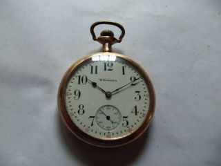 Antique Hampden 16 Size Open Face Pocket Watch 8