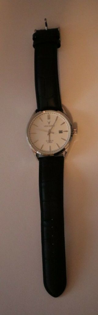 Vincero Mens Kairos Series Watch 42mm Silver With White Face Classic