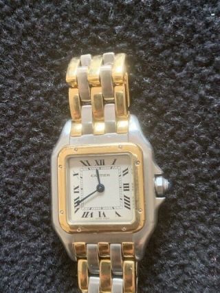 Cartier Panthere Two Toned 18k Gold And Stainless Steel Quartz Watch