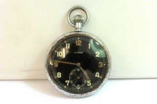 1940s 2nd World War British Military Cyma Pocket Watch In