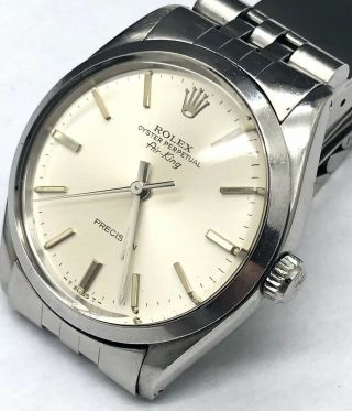 1987 Rolex Oyster Perpetual Air - King Precision 5600 St.  Steel Gent ' s Wrist Watch 3