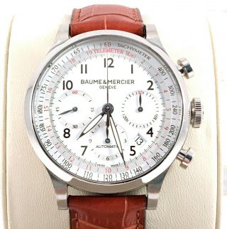 Baume Mercier Capeland Chronograph Automatic Mens Watch Exc.  Cond.  Model 65687.