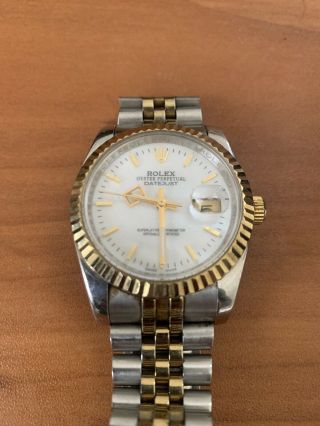 Rolex Datejust Mens Stainless Steel & 18k White Gold Watch