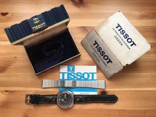 1970s Tissot Navigator Yachting Automatic Watch Lemania 1341 Box And Papers