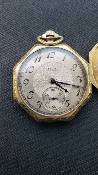 1924 Elgin Pocket Watch 15 Jewel 14k Gold Filled Not