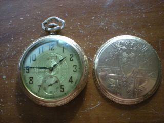 Deco 1920s 12s Elgin Model 315 Pocket Watch W/ 10k Gold Filled Case - Runs To Fix
