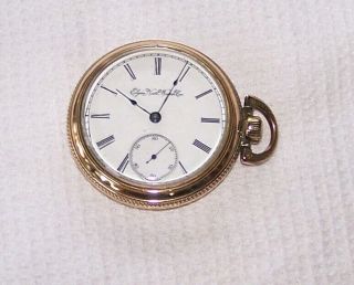 Vintage Elgin 18 Size Pocket Watch Illinois Case For Repair