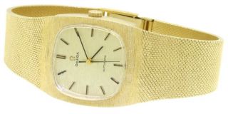 Omega vintage 14K gold high fashion automatic men ' s watch w/ bark texture dial 3