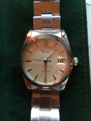 Vintage Rolex Oyster Date Precision 6694 Steel Hand Winding Mens Watch