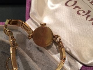 Rolex 18K Gold Orchid W/ Box Vintage Antique 18K Gold Bracelet Rare 7