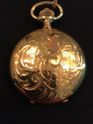 Antique Lady Hamilton Pocket Watch With Chain
