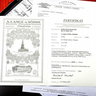 A.  LANGE & SOHNE GLASHUTTE CERTIFICATE check if your watch movement is 3