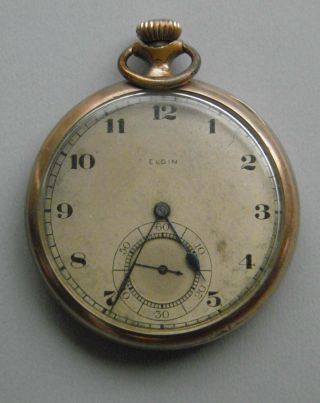 Vintage Elgin Pocket Watch 1897 Gold Plate 17 Jewels With Minute Hand