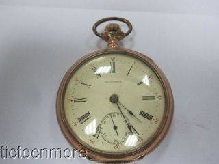 Antique American Waltham Grade No 820 18s 15j Openface Pocket Watch 1898