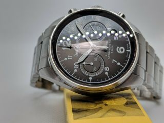 Bell & Ross Vintage 126 Chronograph Auto Men ' s Watch Stainless Steel and Leather 3