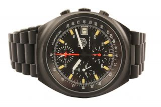 Rare Gentlemen ' s Tag Heuer Black PVD Chronograph Pilot Wristwatch 510.  501 5