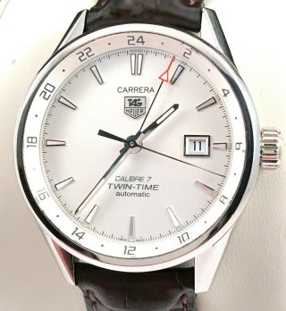 Tag Heuer Carrera Calibre 7 Twin Time Mens Automatic Watch Cond.  War2011