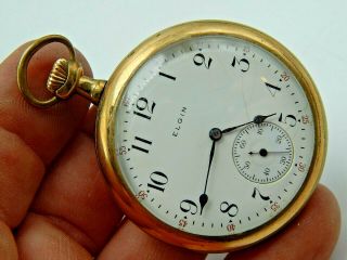 Antique Pocket Watch Elgin Grade 313 15 Jewel 16 Size 20 Year Gold Filled @1911