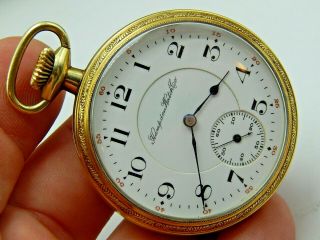 Vintage Antique Pocket Watch Hampden Wm Mckinley 16s 17 Jewel 20 Year Gold Fill