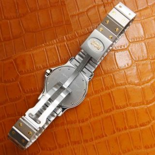Cartier 18k Gold Diamond Stainless St Santos 30mm Unisex Swiss Quartz Watch S74 7